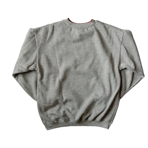 Basic Editions Vintage Sport Gray Holiday Crew Neck Sweater Women's Size Small - Picture 2 of 12